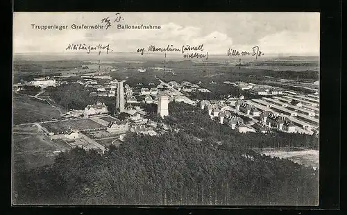 AK Grafenwöhr, Ballonaufnahme des Truppenlagers