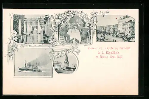 AK Besuch des Präsidenten von Frankreich in Russland, August 1897