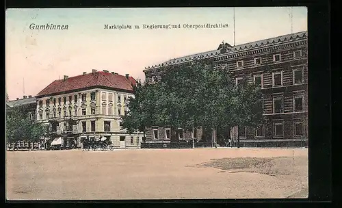 AK Gumbinnen, Marktplatz m. Regierung u. Oberpostdirektion