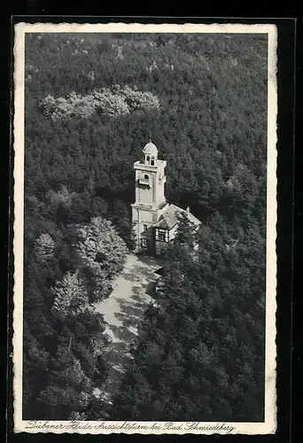 AK Bad Schmiedeberg, Aussichtsturm aus der Vogelschau