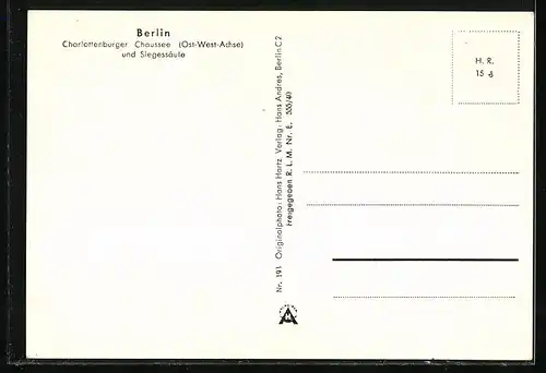 AK Berlin-Tiergarten, Charlottenburger Chaussee und Siegessäule