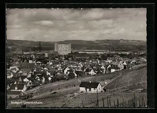 AK Stuttgart-Untertürkheim, Blick über Weinberge auf den Stadtteil