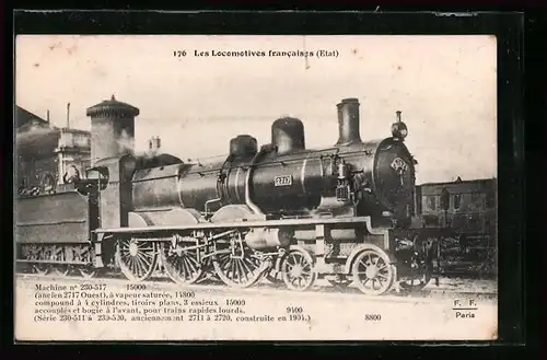 AK Les Locomotives francaises, Machine no 230-517