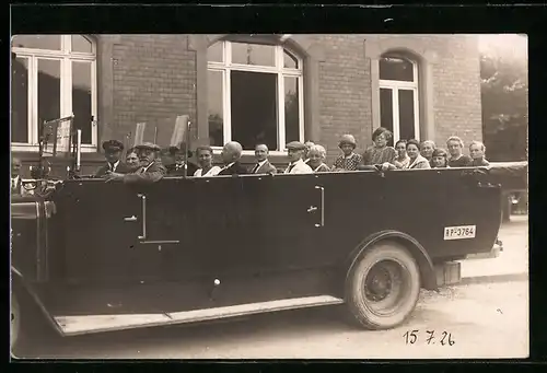 AK Stadtrundfahrt im Reichspostautobus, Kennzeichen RP-3764