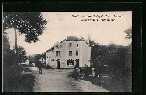 AK Obergruna b. Siebenlehn, Gasthof Drei Linden