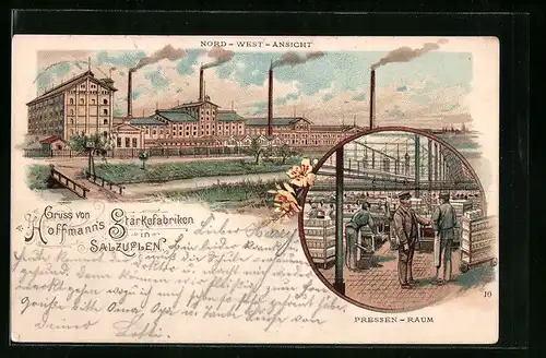 Lithographie Salzuflen, Hoffmanns Stärkefabriken, Pressen-Raum