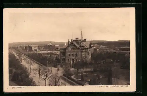 AK Siegburg, Feuerwerkslaboratorium mit Strassenpartie