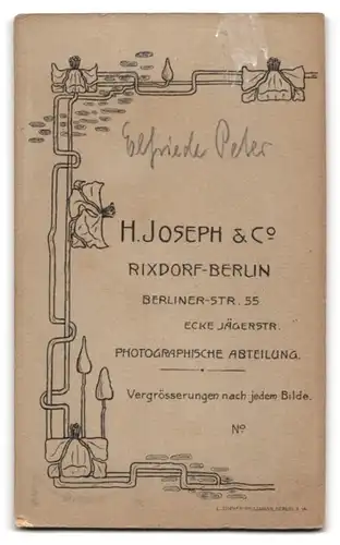 Fotografie H. Joseph & Co., Rixdorf, niedliches Mädchen Elfriede Peter im Kleid