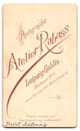 Fotografie Atelier Rabass, Leipzig, junges Mädchen Gretel Schleneis