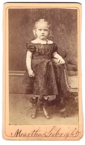 Fotografie B. F. Howland & Co., New York / NY, amerikanisches Mädchen Martha Lebright im Kleid