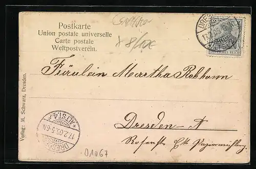 AK Dresden, Erinnerung an die Enthüllung des Bismarck-Denkmals am 30. August 1903