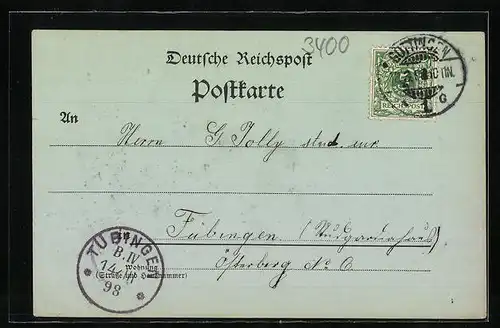 Mondschein-AK Göttingen, Auditorium d. Universität m. Wöhlerdenkmal