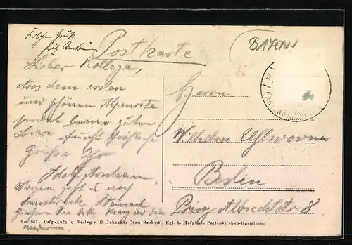 AK Partenkirchen, Ballengasse mit Blick zur Kirche