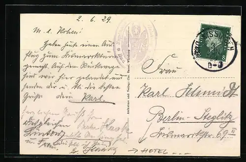 AK Bad Kissingen, Hotel Jagdhaus Messerschmitt