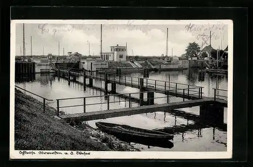 AK Verden a. d. Weser, Partie an der Schleuse