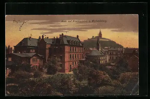 AK Siegburg, Blick auf Krankenhaus und Michaelsberg