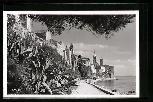 AK Rab, Ortspartie an der Uferpromenade