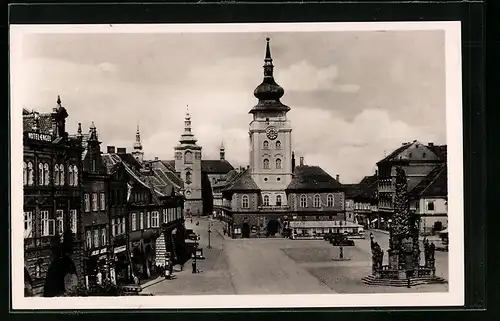 AK Saaz, Platz mit Hotel Engel