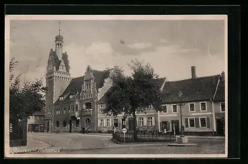 AK Güsten, Rathaus und Bäckerei Otto Nordmann