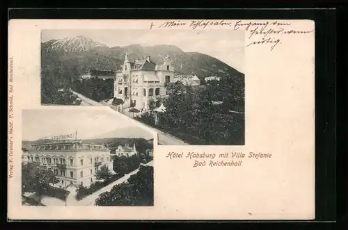 AK Bad Reichenhall, Hotel Habsburg mit Villa Stefanie