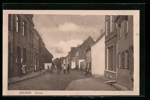 AK Jüchen, Strassenpartie mit Anwohnern