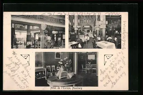 AK Hamburg, Hotel de l`Europe, Foyer