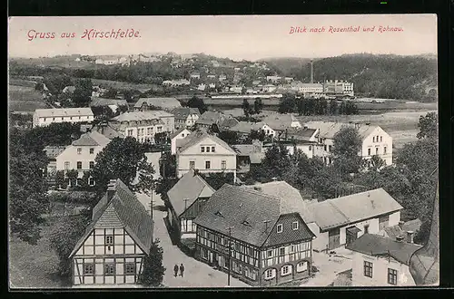 AK Hirschfelde, Blick nach Rosenthal und Rohnau