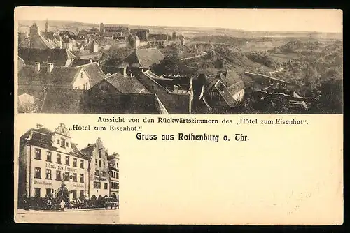AK Rothenburg ob der Tauber, Hotel Eisenhut, Gesamtansicht