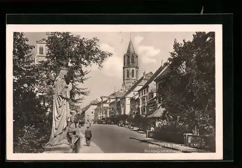 AK Rottweil, Heiligenfigur an der Hochbrücktorstrasse
