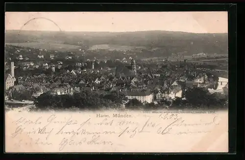 AK Hann.-Münden, Teilansicht mit Kirche