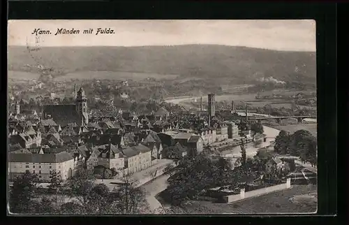 AK Hann.-Münden, Teilansicht mit Fulda