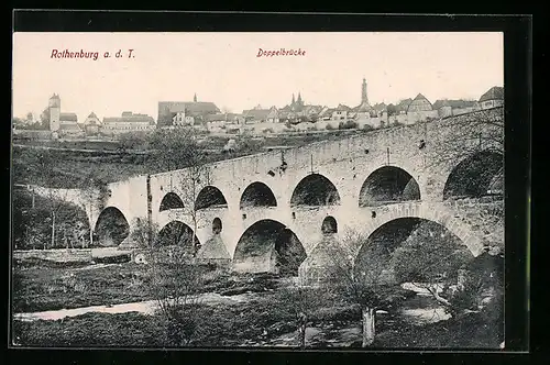 AK Rothenburg a.d. T., Doppelbrücke