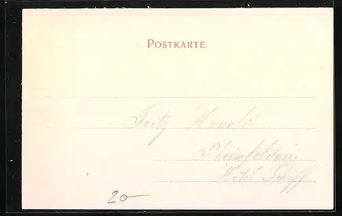 AK Säckingen, Uferpartie mit Kirche