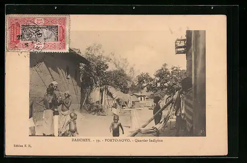 AK Porto-Novo, Quartier Indigène, Dahomey