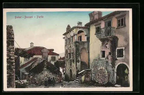 AK Buccari, Ortspartie mit Kindern