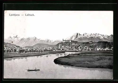 AK Laibach, Generalansicht der Stadt