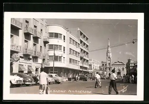 AK Maracaibo, Strassenpartie mit Kirche