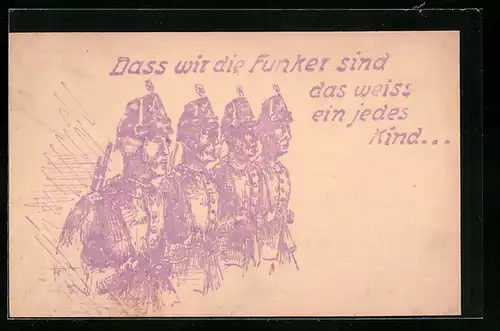Künstler-AK Dass wir die Funker sind das weiss ein jedes Kind ...