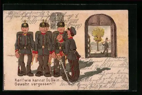 AK Soldat hat sein Gewehr vergessen, Soldatenhumor