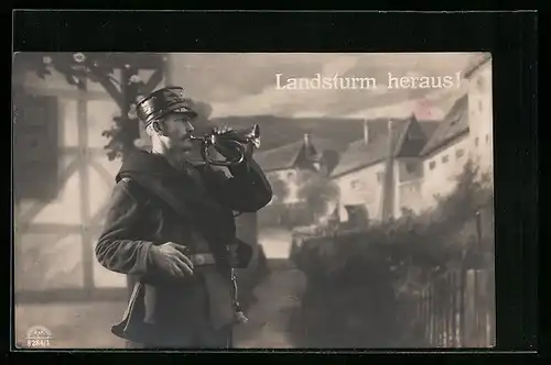 AK Landsturm heraus!, Soldat mit Trompete