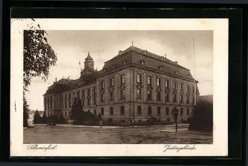 AK Schweinfurt, Strassenpartie am Justizgebäude