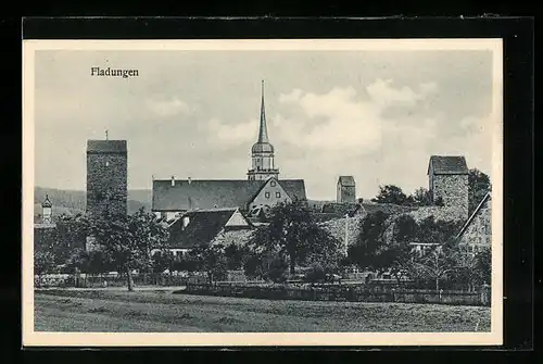 AK Fladungen, Panorama der Ortschaft