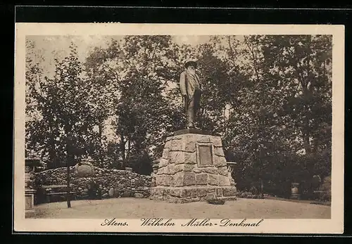 AK Atens, Wilhelm Müller-Denkmal