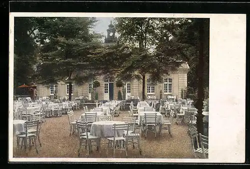 AK Düsseldorf, Gasthaus Ananasberg mit Terrasse