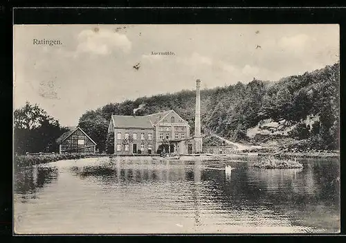 AK Ratingen, Gasthaus Auermühle mit Denkmal