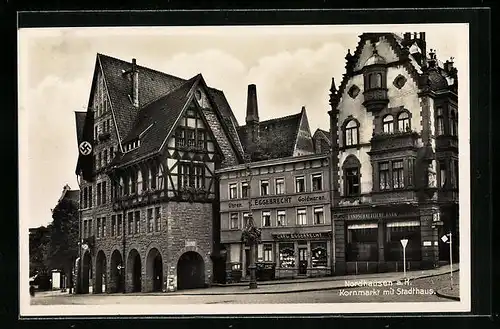 AK Nordhausen a. H., Kornmarkt mit Stadthaus, 