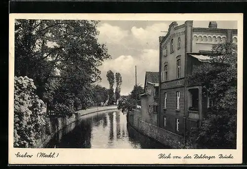 AK Grabow /Meckl., Blick von der Rehberger Brücke