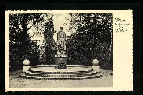 AK Göttingen, Kriegerdenkmal des Inf.-Regts. 82