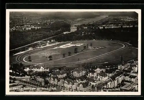 AK Leipzig, Rennbahn am Scheibenholz, Fliegeraufnahme