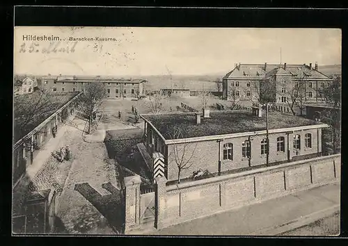 AK Hildesheim, Baracken-Kaserne aus der Vogelschau